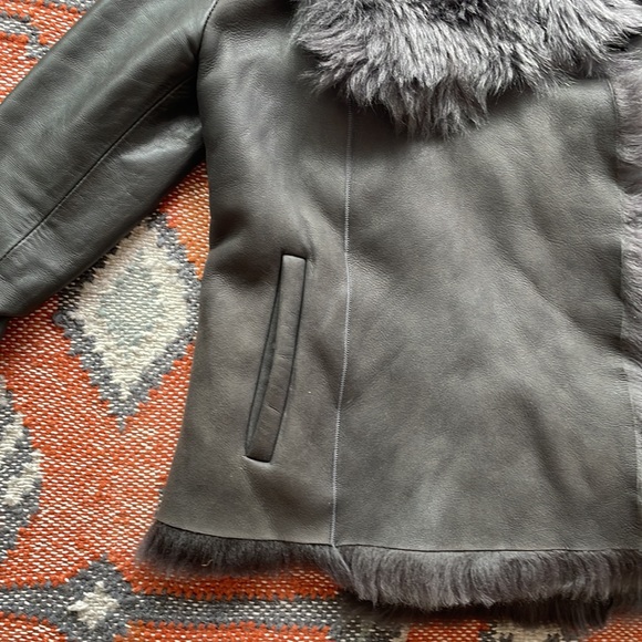 All Saints Caradon Shearling Jacket US 0 - Picture 3 of 9
